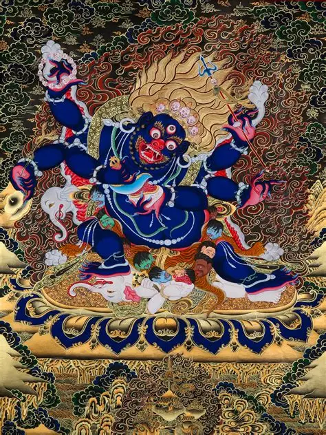 Mahākāla thangka pendants