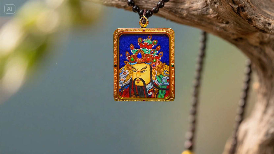 Hand-painted Buddhist pendant necklace as a meaningful gift for loved ones in 2025