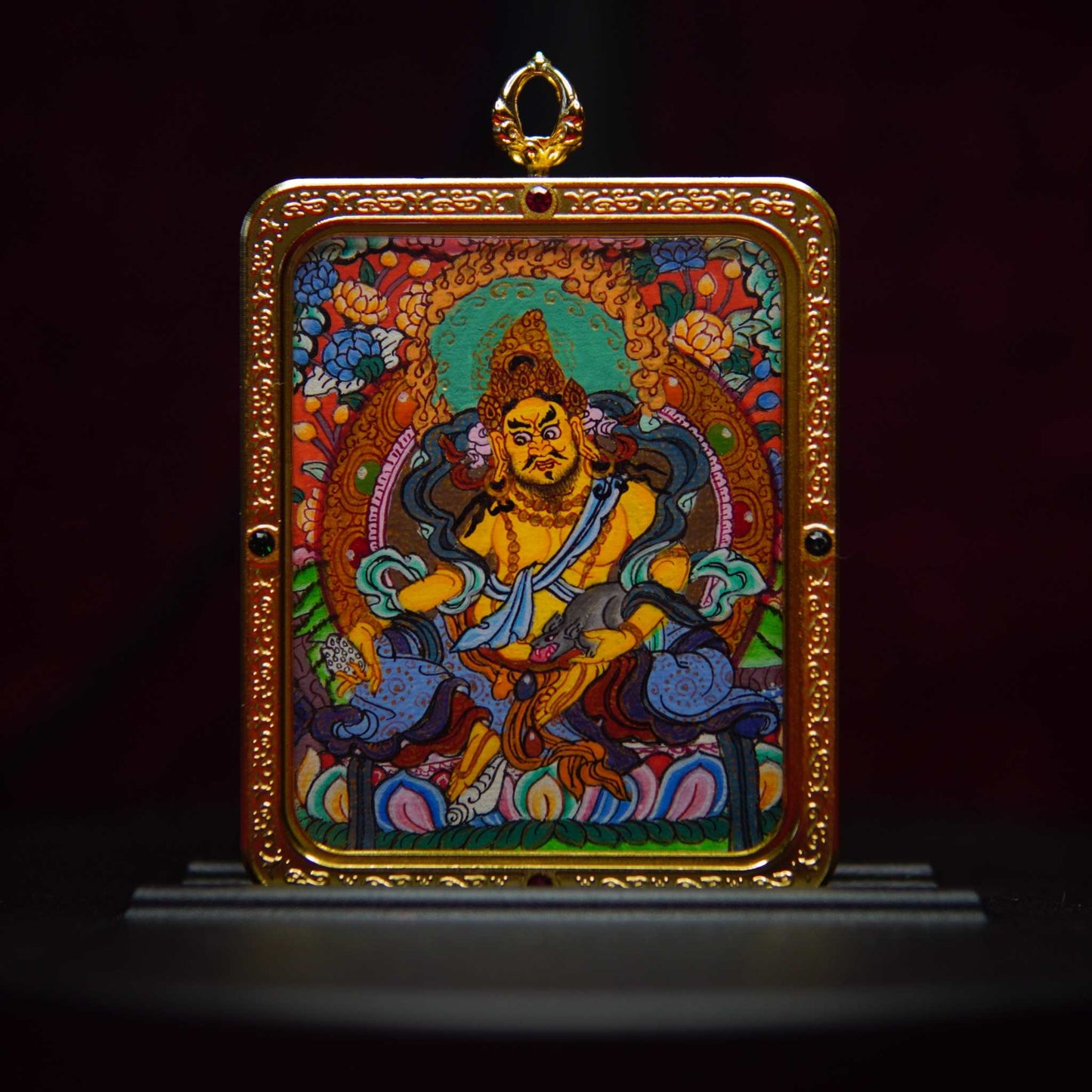 Yellow Jambhala Pendant Necklace for Prosperity & Protection
