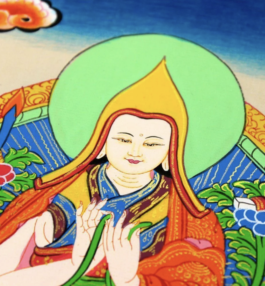 Why Are a Sword and a Book Floating Beside Tsongkhapa?