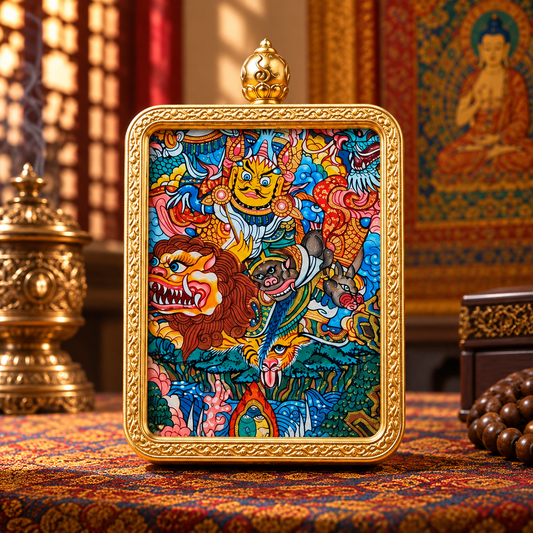 Vaishravana Thangka Pendant Necklace