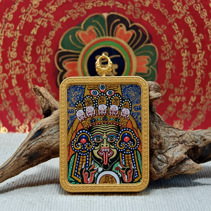 Close-up of Zaki Lhamo crown and hand-painted facial details