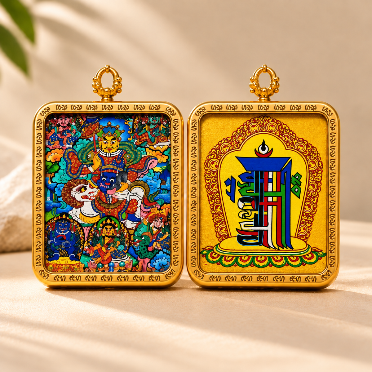 Five Jambhalas Thangka Pendant Necklace