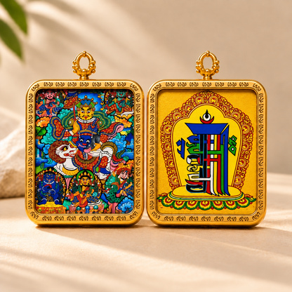 Five Jambhalas Thangka Pendant Necklace
