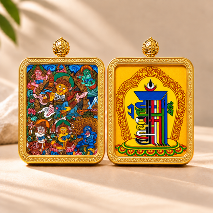 Five Jambhalas Thangka Pendant Necklace