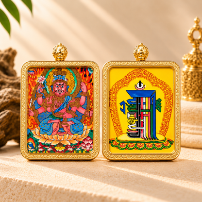 Aizen Myoo (Ragaraja) Thangka Pendant Necklace