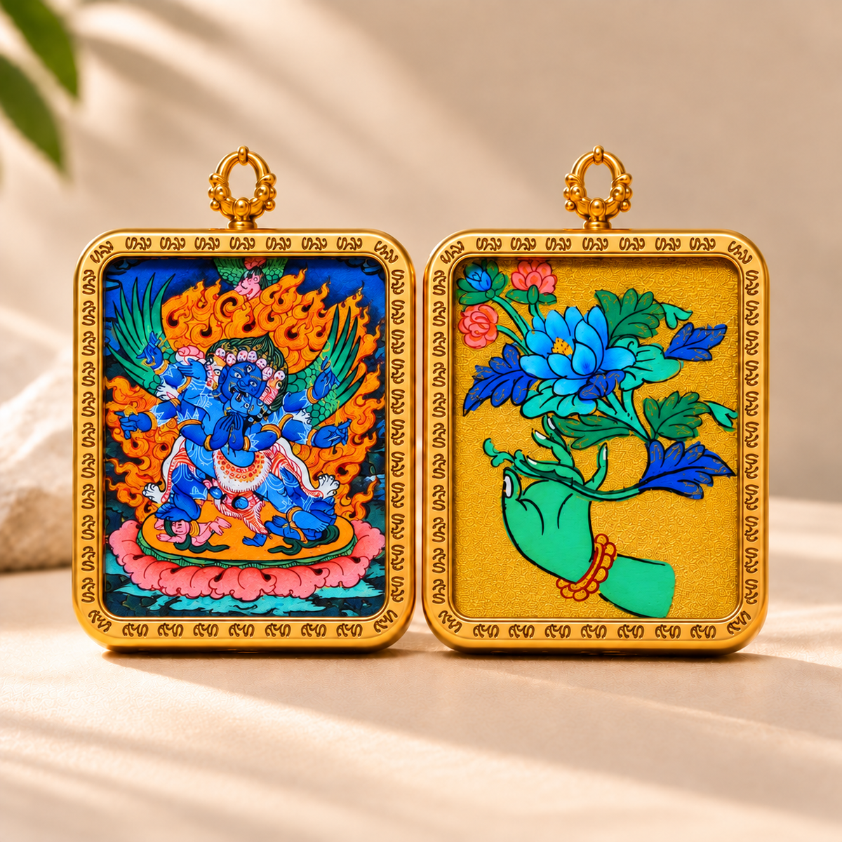 Vajrakilaya Thangka Pendant Necklace