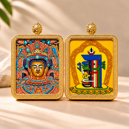 Shakyamuni Buddha Thangka Pendant Necklace