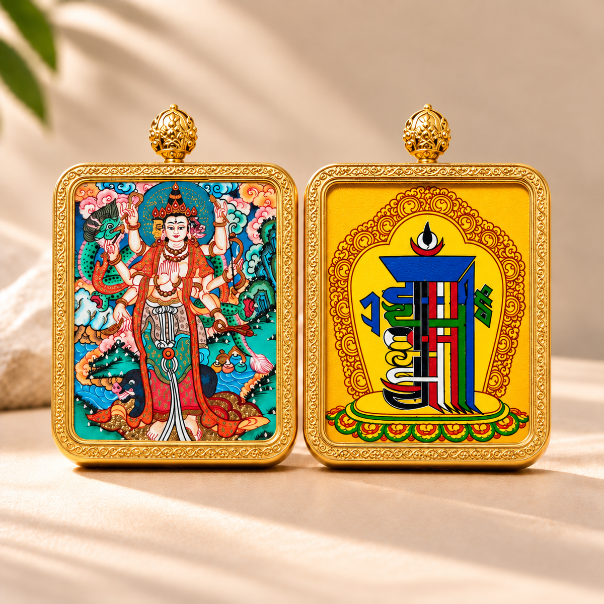 Marici Bodhisattva Thangka Pendant Necklace