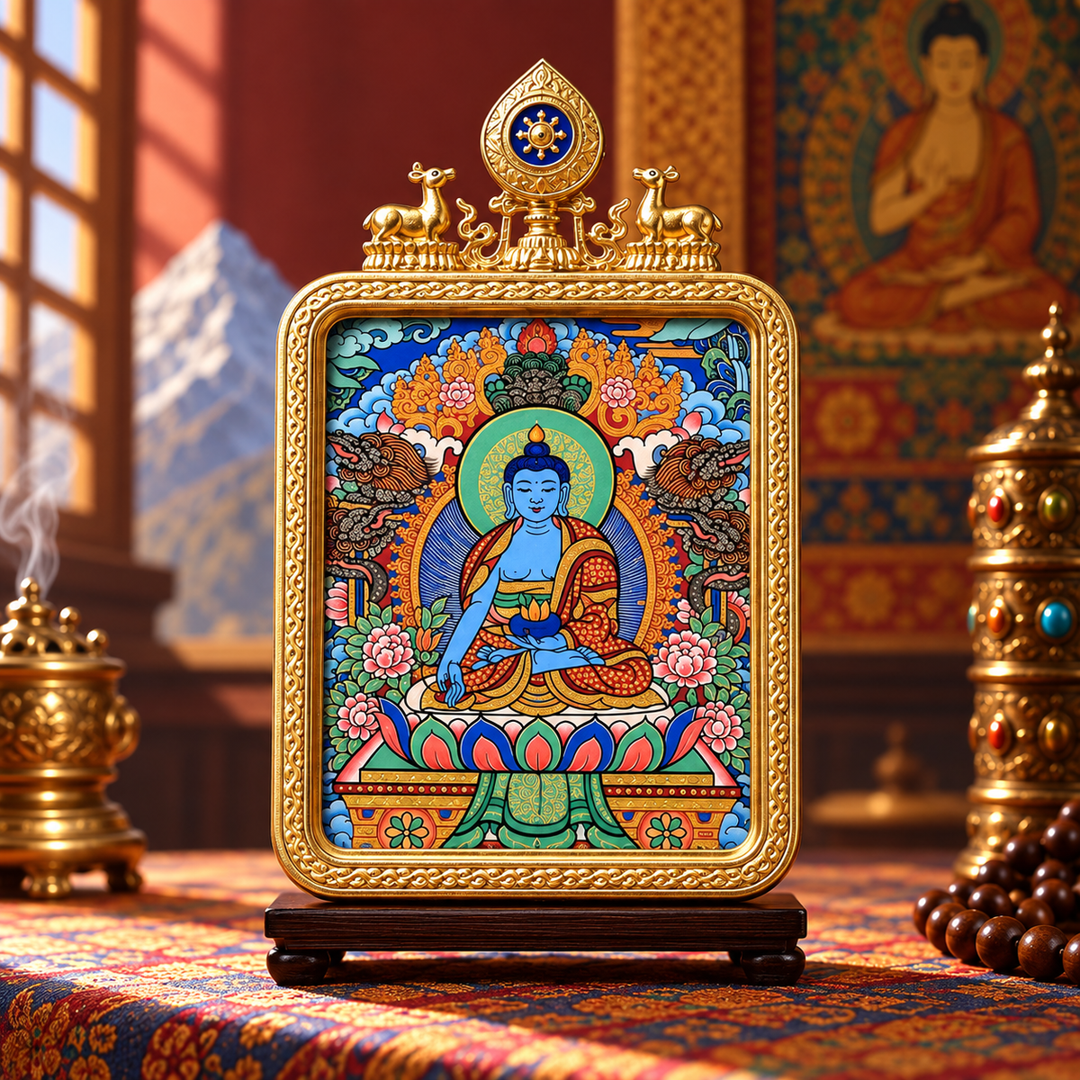 Medicine Buddha  Thangka Pendant