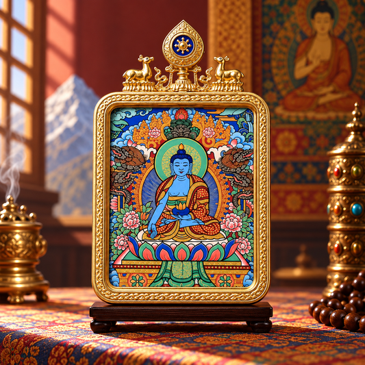 Medicine Buddha  Thangka Pendant