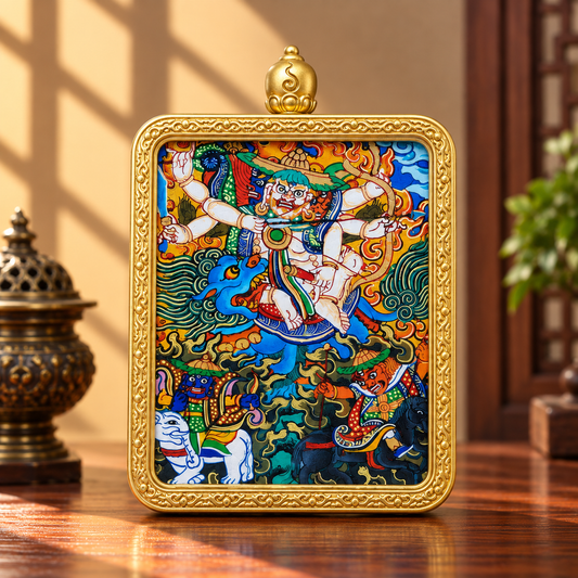 Pehar Gyalpo Thangka Pendant necklace