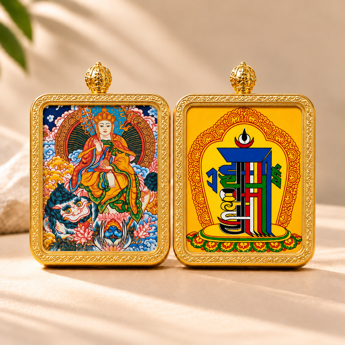 Ksitigarbha Bodhisattva Thangka Pendant Necklace