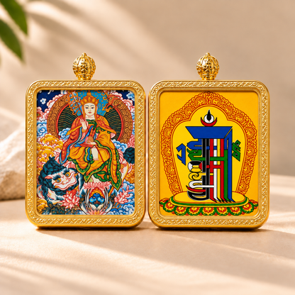 Ksitigarbha Bodhisattva Thangka Pendant Necklace