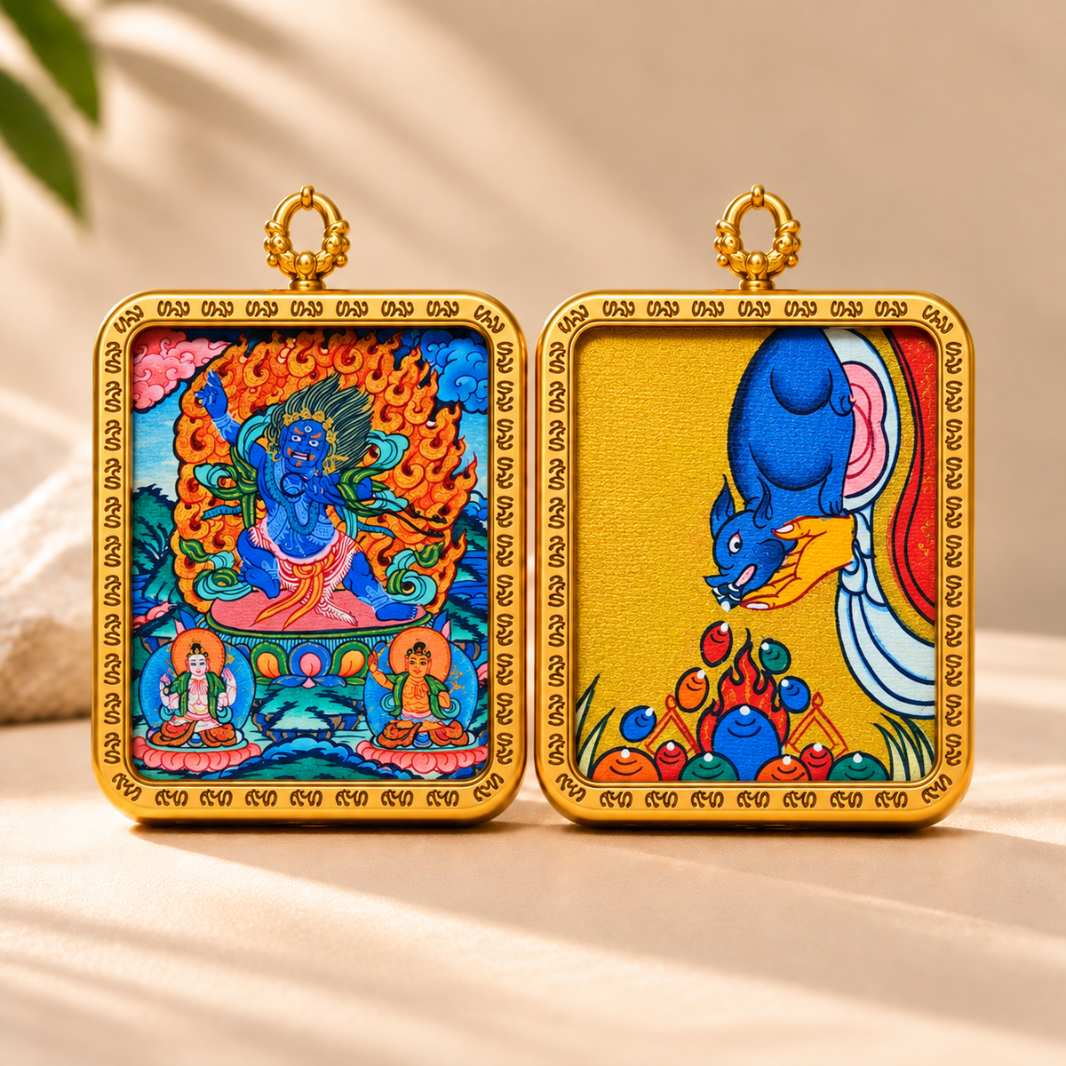 Vajrapani  Thangka Pendant Necklace