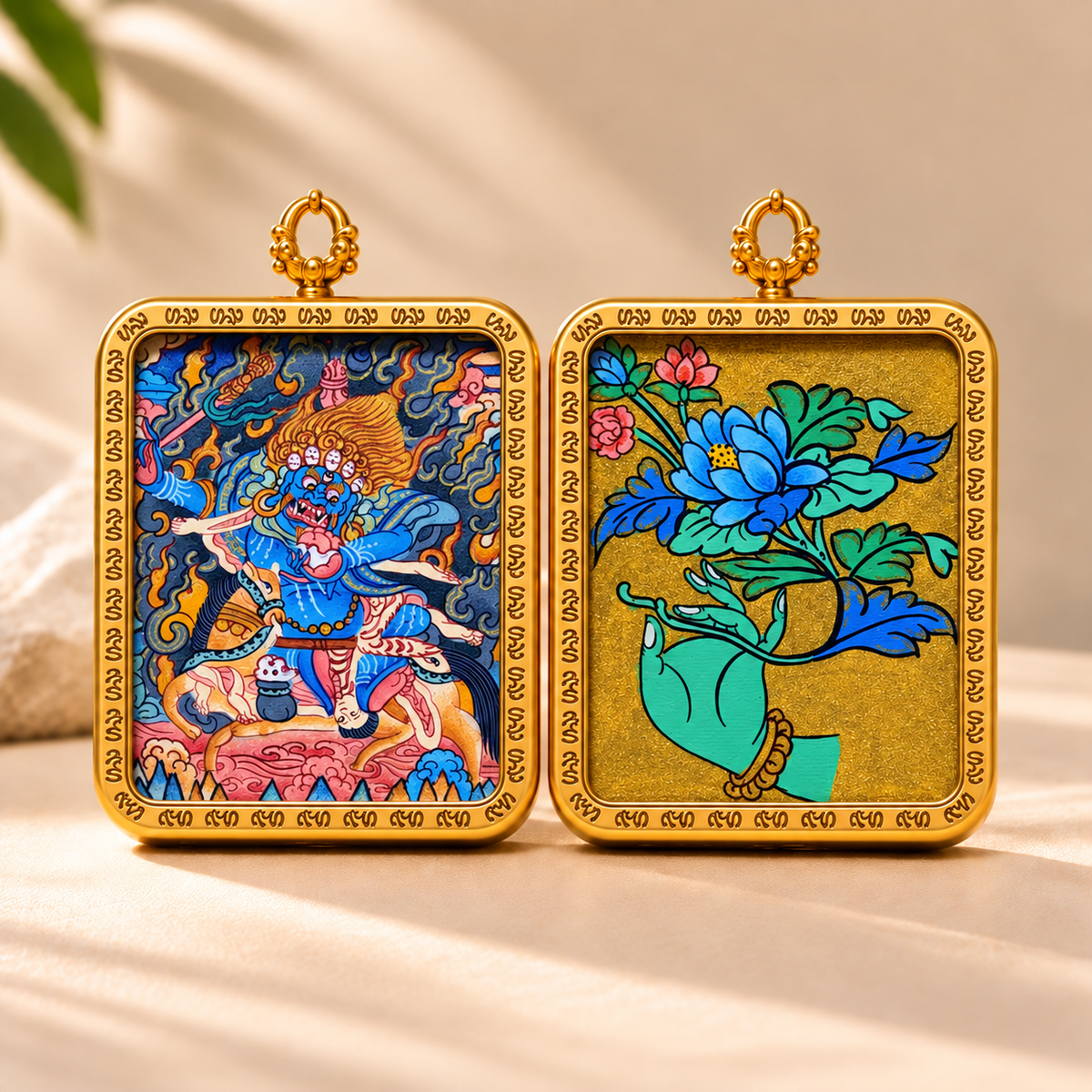 Palden Lhamo (Shri Devi)  Thangka Pendant Necklace