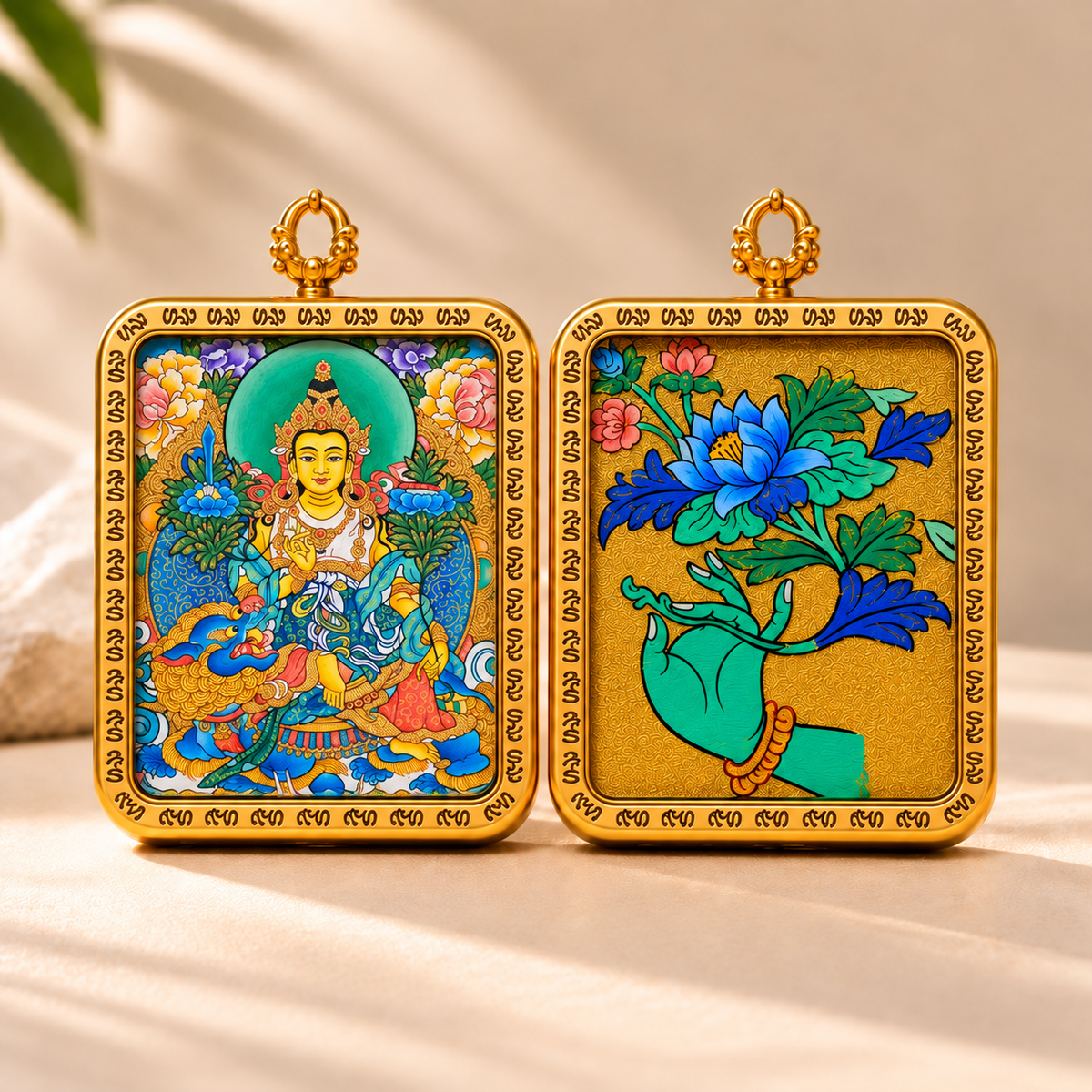 Manjushri_Thangka_Pendant_Necklace