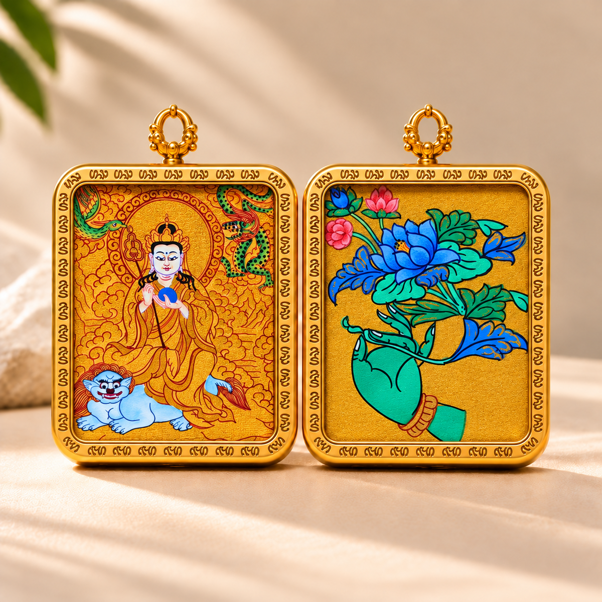 Ksitigarbha Bodhisattva Thangka Pendant Necklace