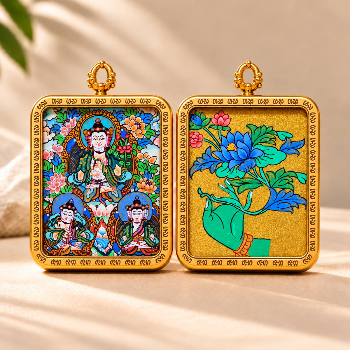 Mahasthamaprapta Bodhisattva Thangka Pendant Necklace