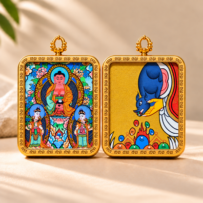Amitabha Buddha  Thangka Pendant Necklace