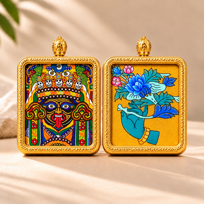 Zhaki Lhamo Thangka Pendant Necklace