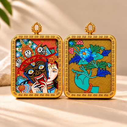 Zhaki Lhamo Thangka Pendant Necklace