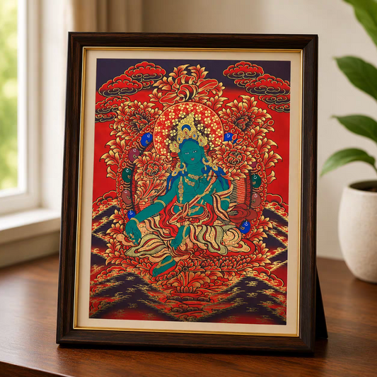 Green Tara Tabletop Thangka