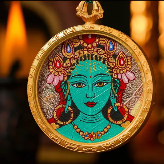  Green Tara Thangka Pendant Necklace