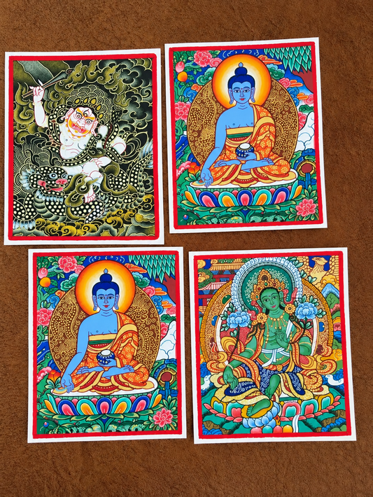 Medicine Buddha Thangka, Unframed Canvas