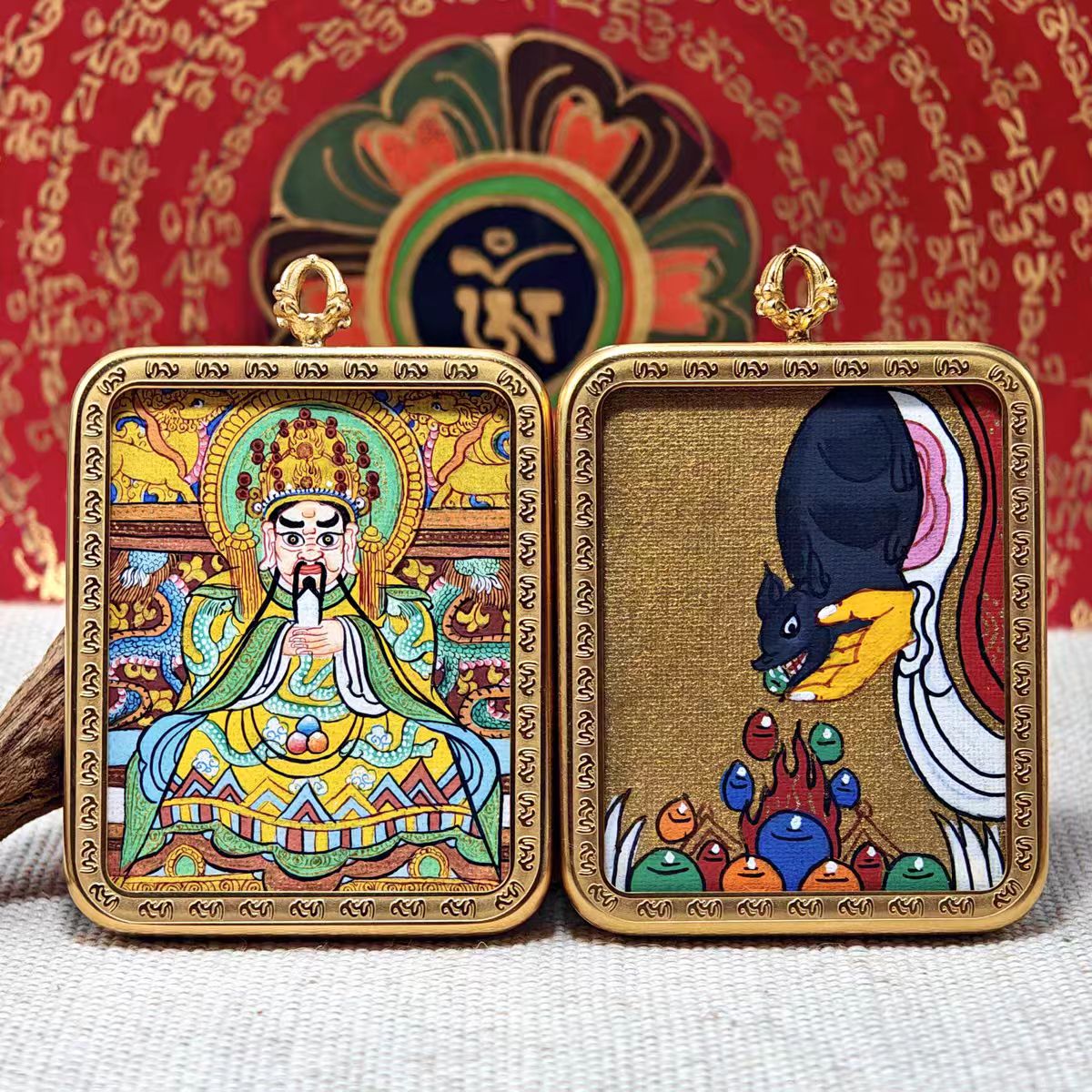 Wuye (Fifth Lord of Mount Wutai) Thangka Pendant Necklace