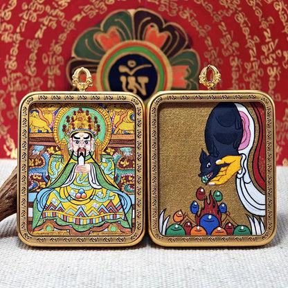 Wuye (Fifth Lord of Mount Wutai) Thangka Pendant Necklace