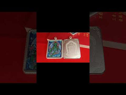 Tibetan Hand-painted Thangka Copper Pendant Necklace (Ga Wu Box)