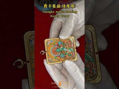 Tibetan Buddhism Green Tara Mantra Thangka  Pendant